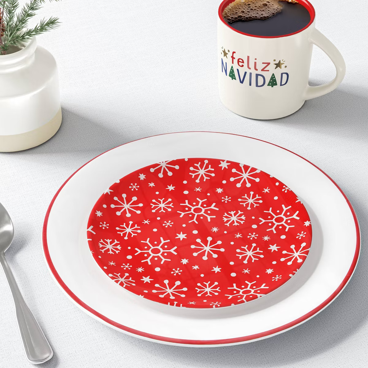 7.88" Christmas Melamine Snowflake Salad Plate Red - Wondershop™ | Target
