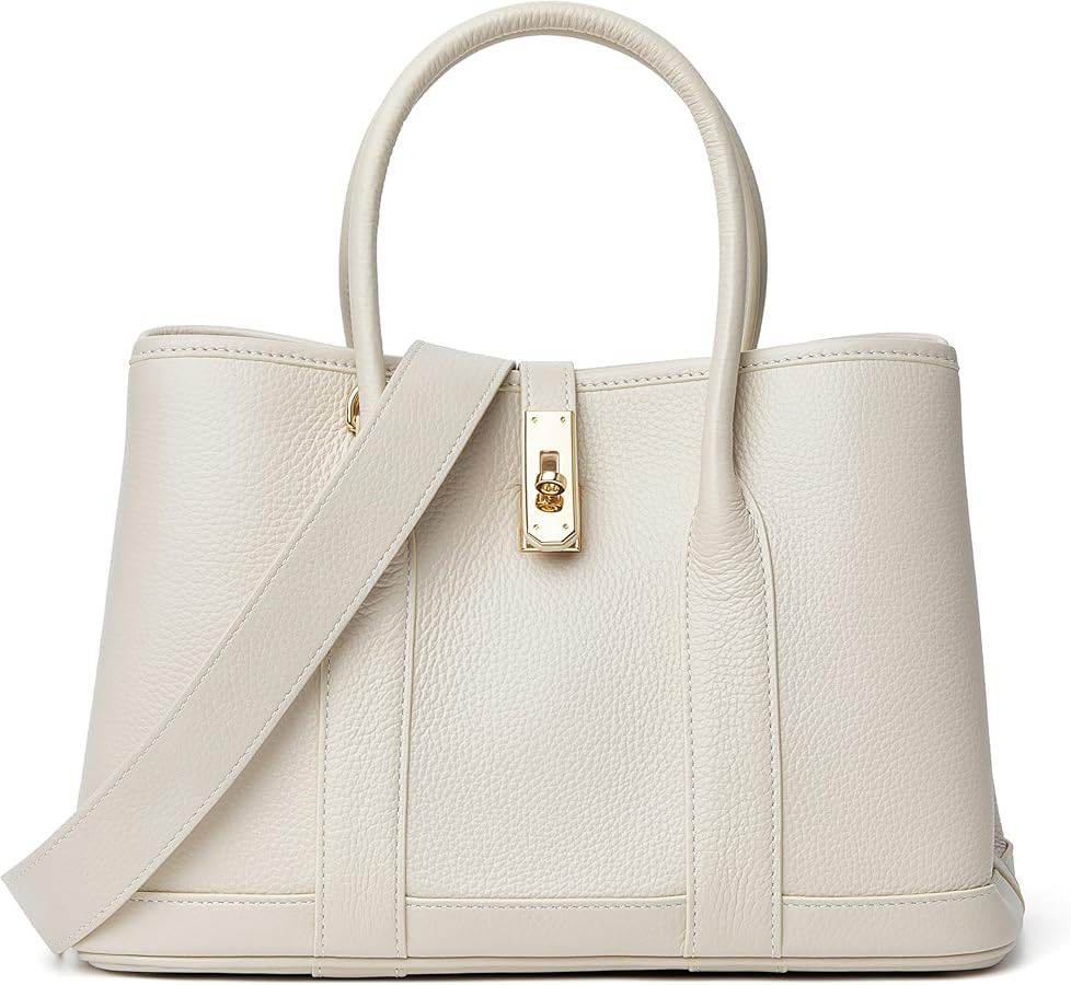 DORIS&JACKY Genuine Leather Top Handle Satchel Purse for Women Medium Designer Tote Bag with Twis... | Amazon (US)