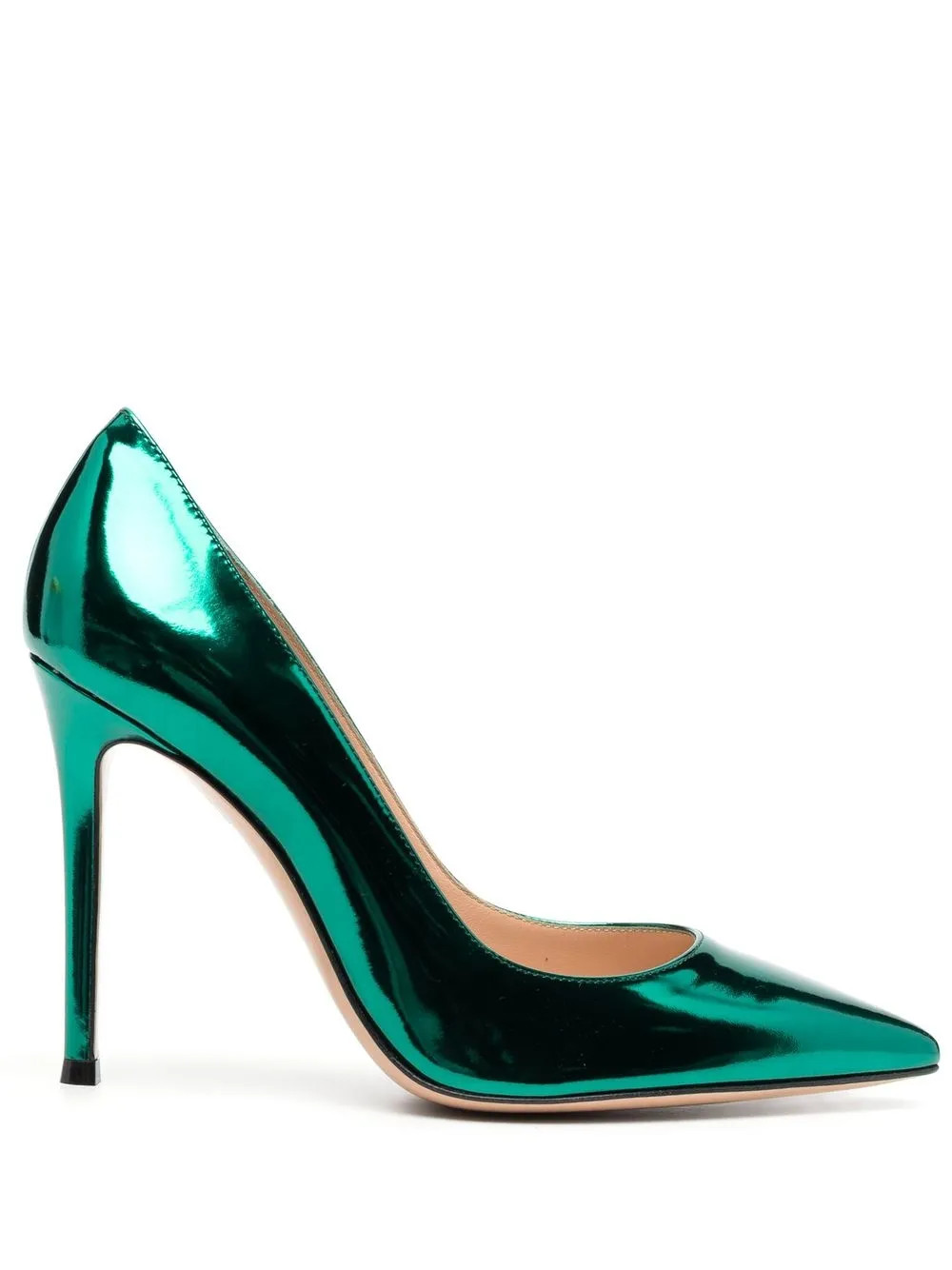 Gianvito Rossi Metallic 100mm Leather Pumps | Green | FARFETCH | Farfetch Global