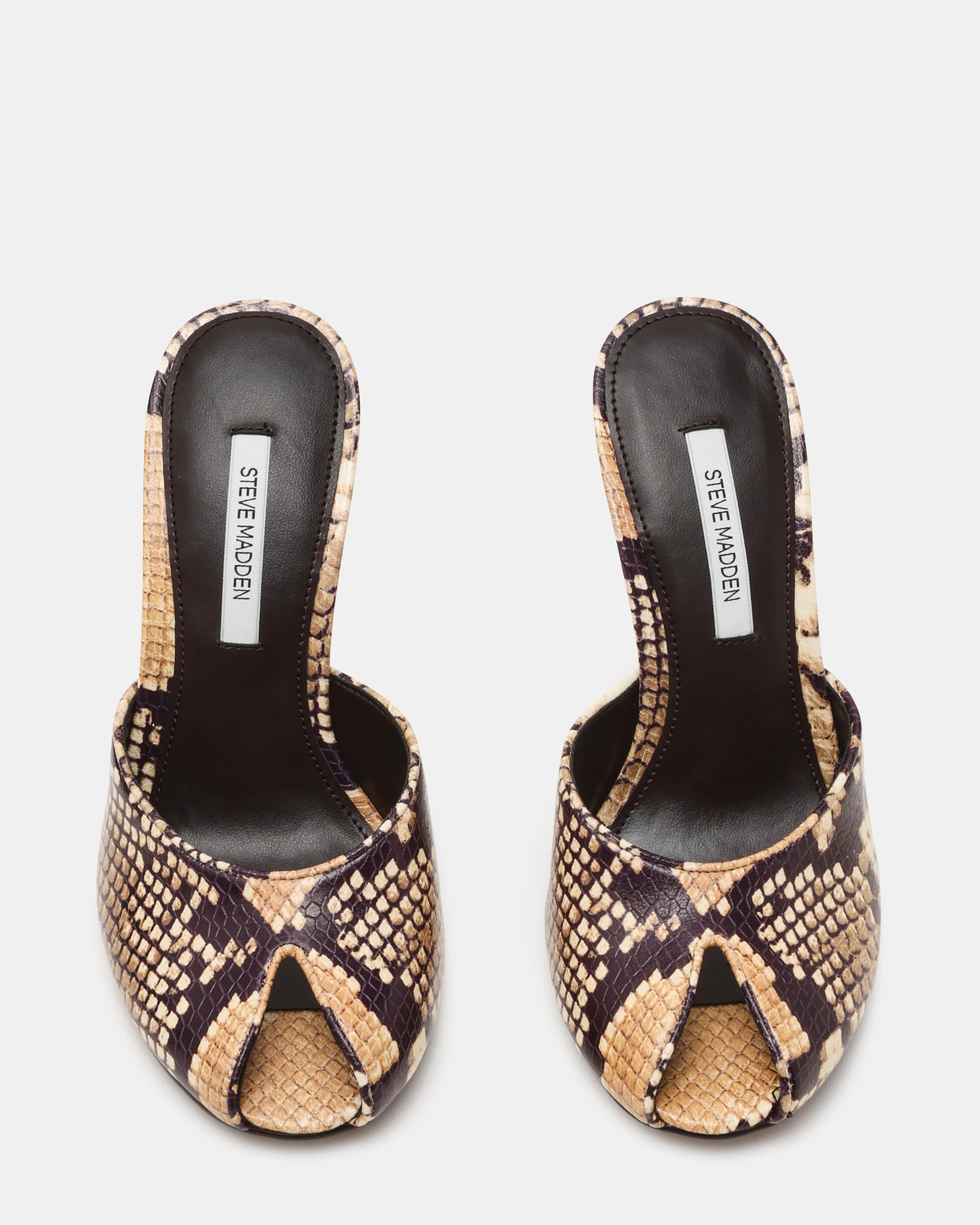 JULES Snake Peep Toe Mule Women's Heel | Steve Madden (US)