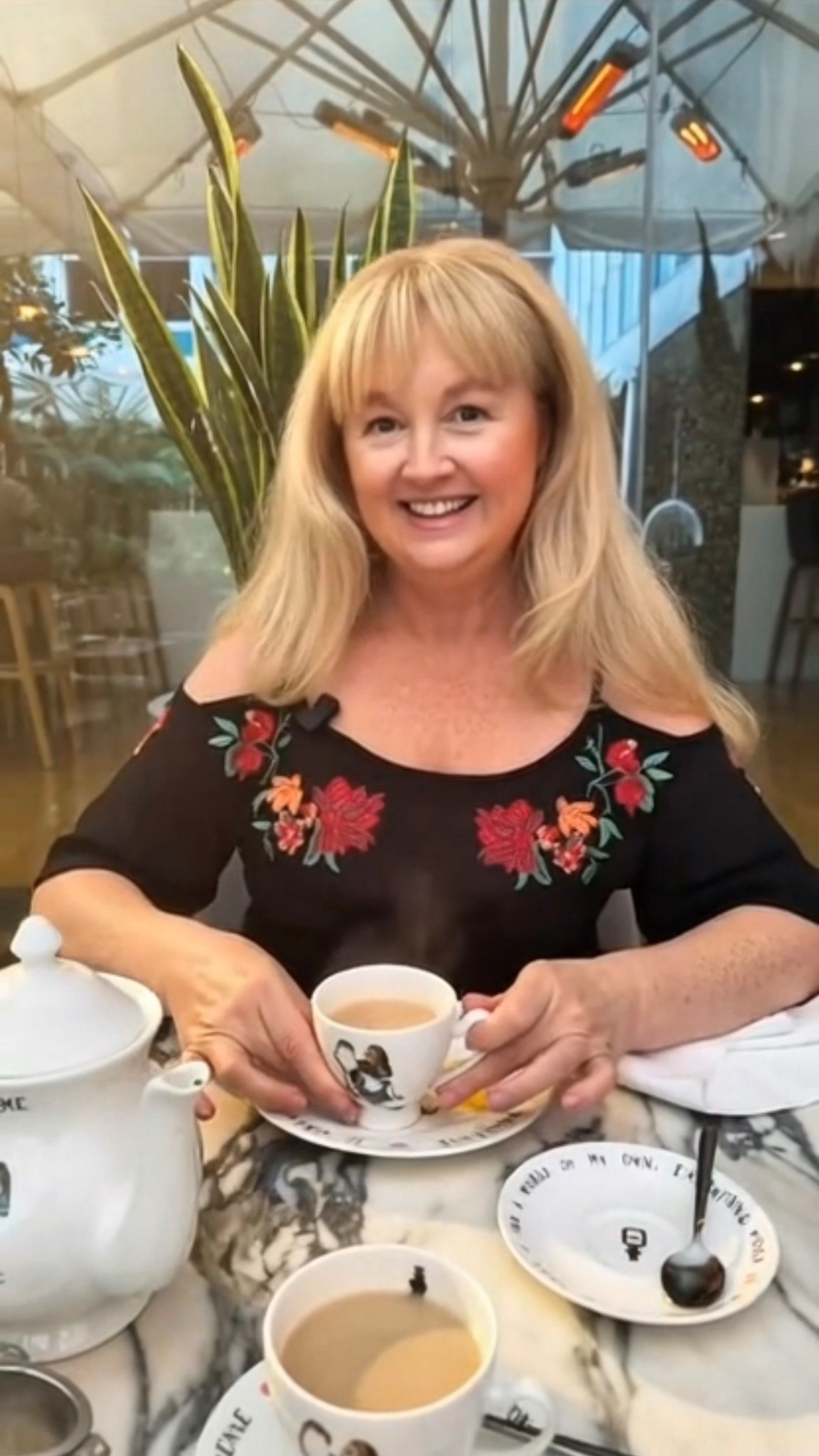 Off shoulder smock top 

.. enjoying a fabulous day in London and a Mad Hatters Afternoon Tea on a recent brand trip .. such a fun day 

#comfystyle #casualstyle #smocktop 

#LTKtravel #LTKover50style #LTKmodest