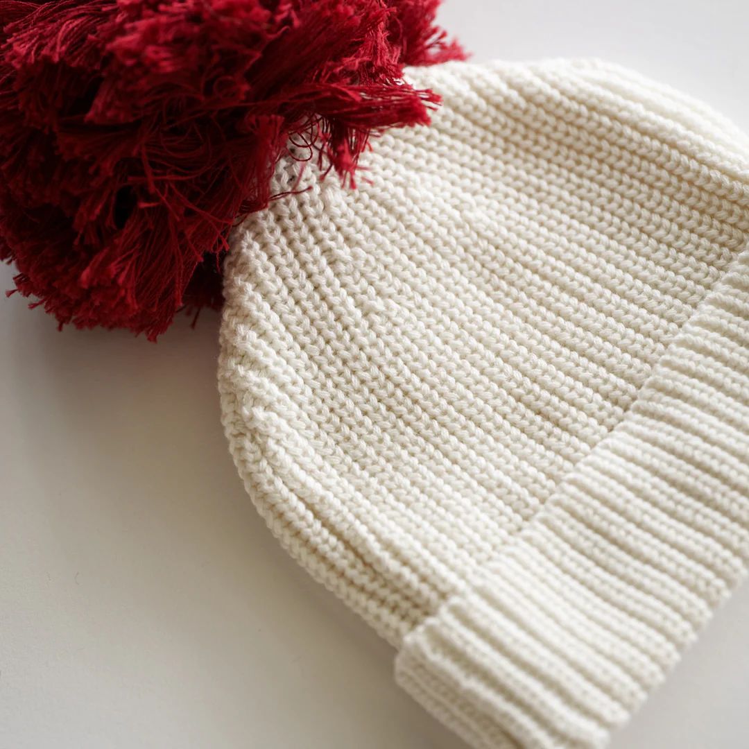 Organic Big Pompom Beanie | Atlas Grey