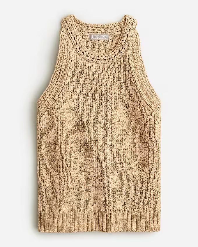 High-neck textured pointelle sweater-tank | J.Crew US