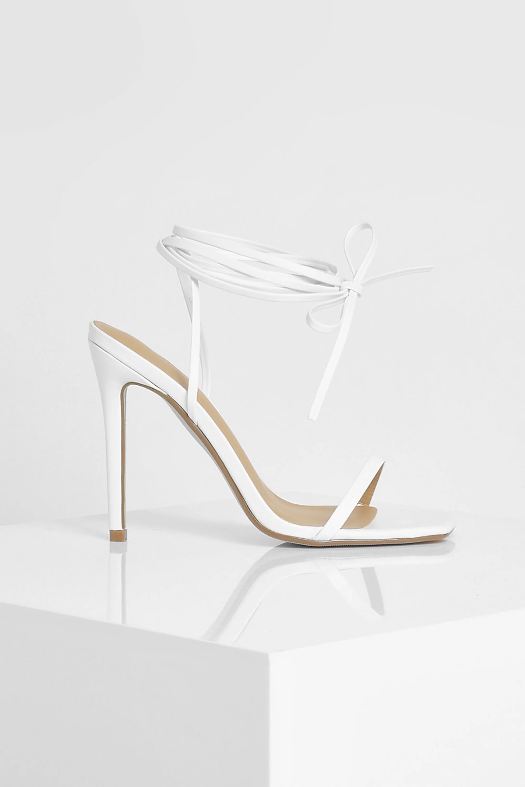 Skinny Strap Lace Up Heels | Boohoo.com (US & CA)