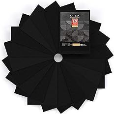 Arteza Black Felt Sheets, Pack of 20, 8.3 x 11.8 Inches, 1mm Thick, Flexible Self Adhesive Felt F... | Amazon (US)