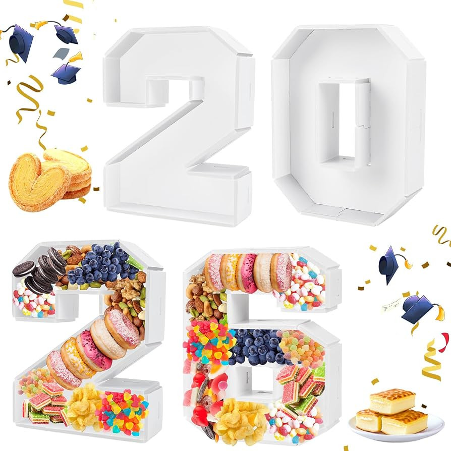 2026 Cardboard Number for Charcuterie, 2026 Graduation Fillable Cardboard Tray Number Shaped Cand... | Amazon (US)