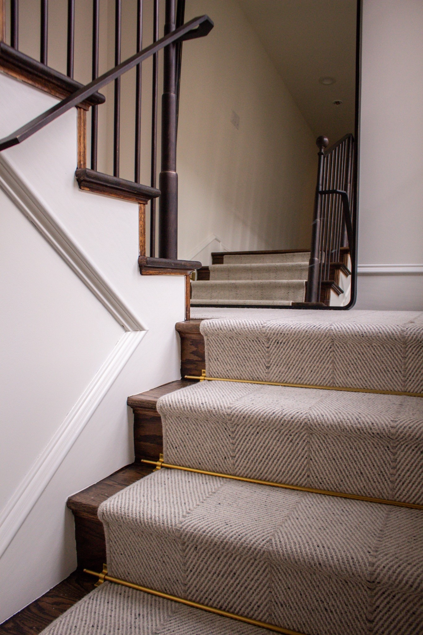 Adding the gold stair rods was the perfect touch to the final stair case renovation! Found these on Etsy which saved a lot! 

#LTKHome