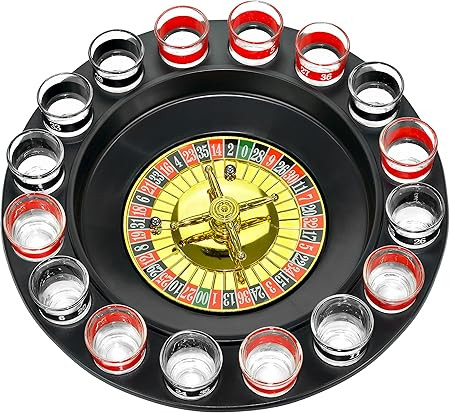 Shot Glass Roulette Novelty Gifts Drinking Party Game, 16PCS, Red/Black, FON-10046 by Fairly Odd ... | Amazon (US)