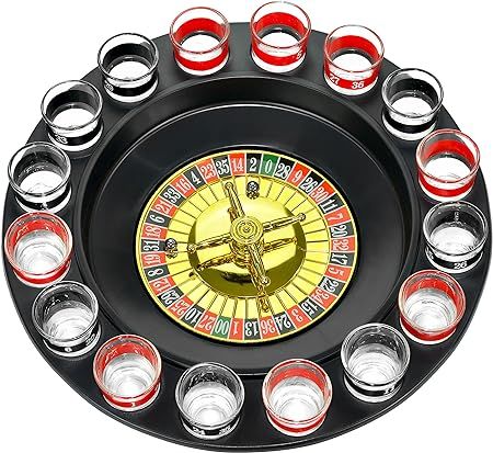 Shot Glass Roulette Novelty Gifts Drinking Party Game, 16PCS, Red/Black, FON-10046 by Fairly Odd ... | Amazon (US)