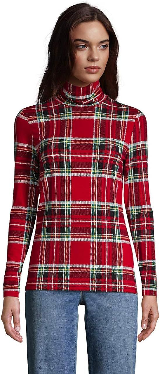 Lands' End Women's Lightweight Fitted Long Sleeve Turtleneck | Amazon (US)