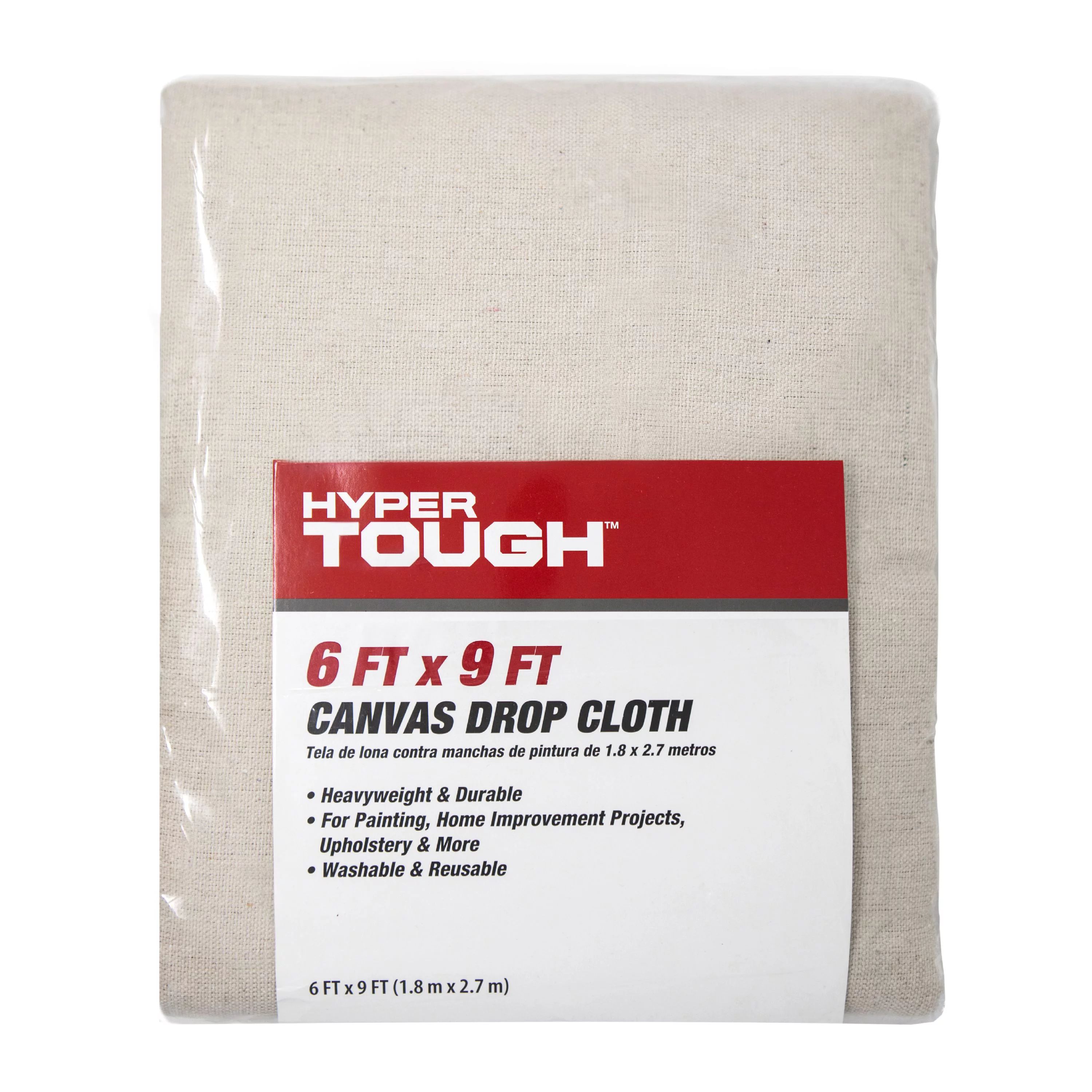 Hyper Tough 6' x 9' Cotton Canvas Drop Cloth, 8 oz Heavy Weight | Walmart (US)