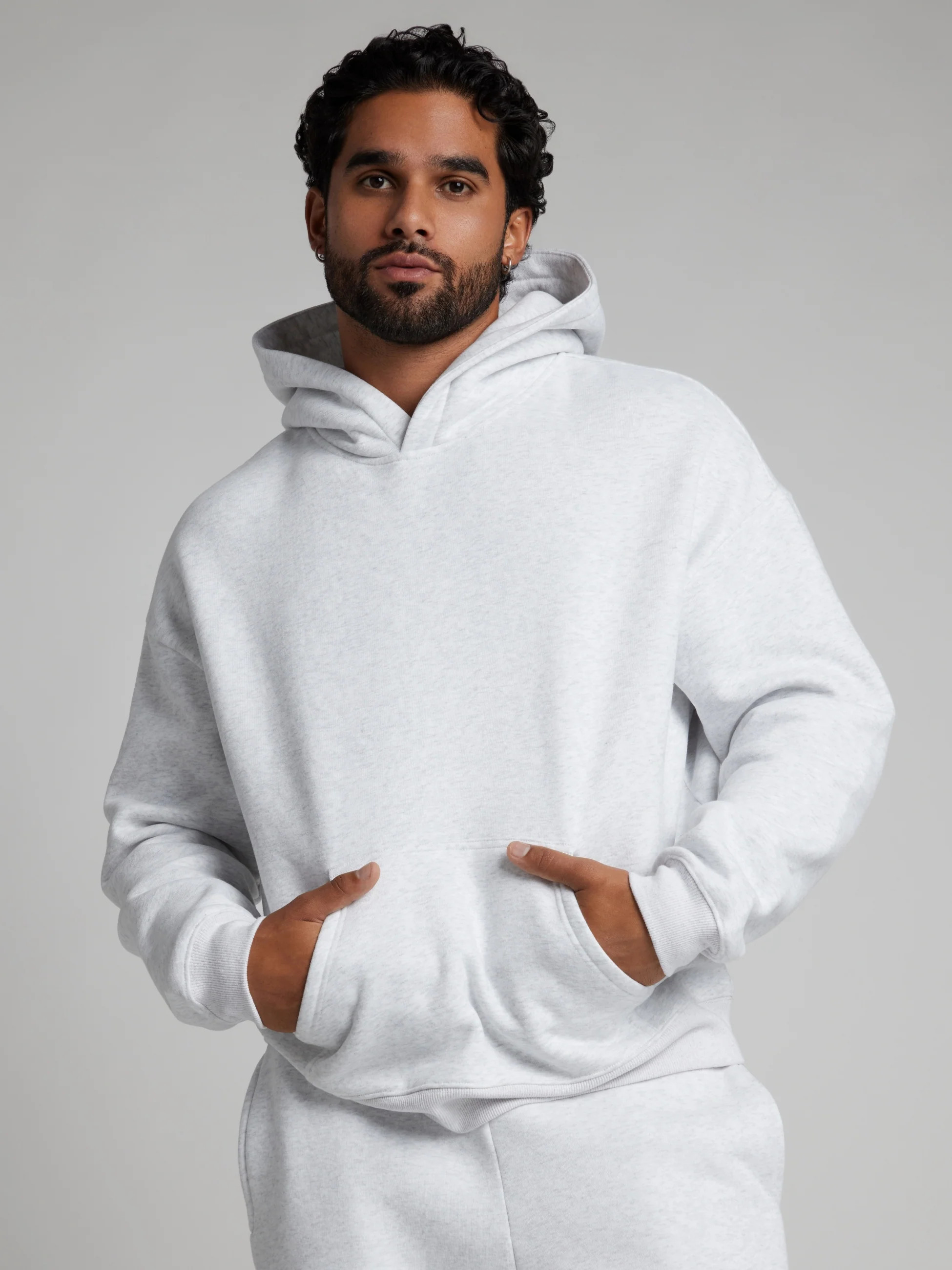 Comfrt Basic Crop Hoodie | Light Heather Grey | Oversized | M | Medium | Comfrt