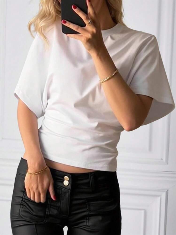 INAWLY White Loose Fit T-Shirt, Fashionable For Summer | SHEIN