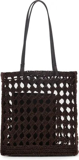 MANGO Openwork Crochet Straw Shopper | Nordstrom | Nordstrom