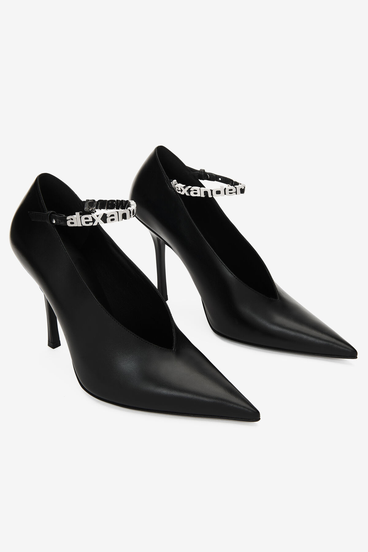 delphine ankle strap pump in leather | Alexander Wang APAC