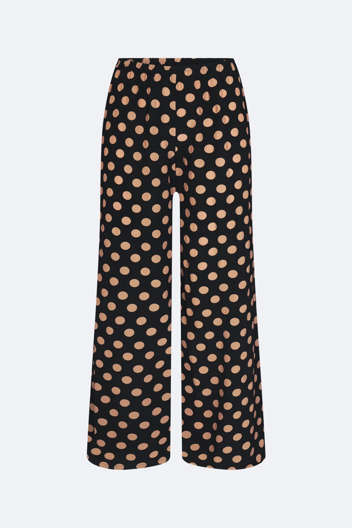 Nella Crepe Wide Leg Pant In Black/Tan Polka Dot | Simon Miller