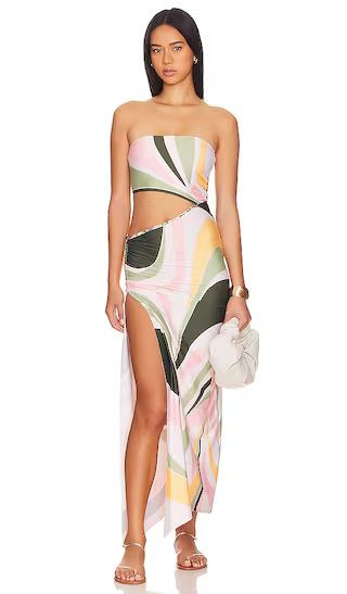 X Revolve Gwen Vitreo Midi Dress in Multi | Revolve Clothing (Global)