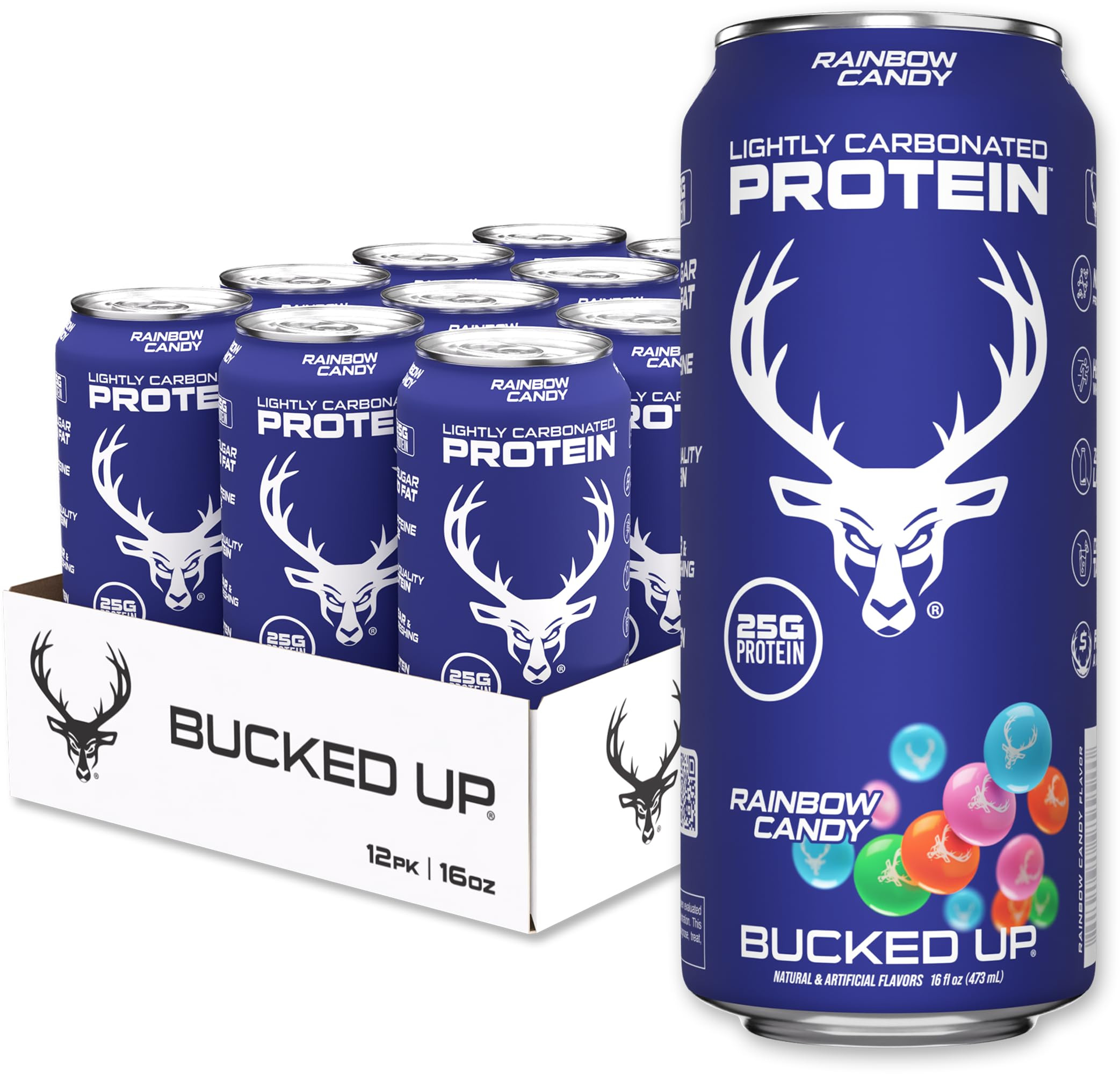 Bucked Up Lightly Carbonated Protein Soda | 25g Whey Isolate - Zero Sugar, Low Calorie, Caffeine ... | Amazon (US)