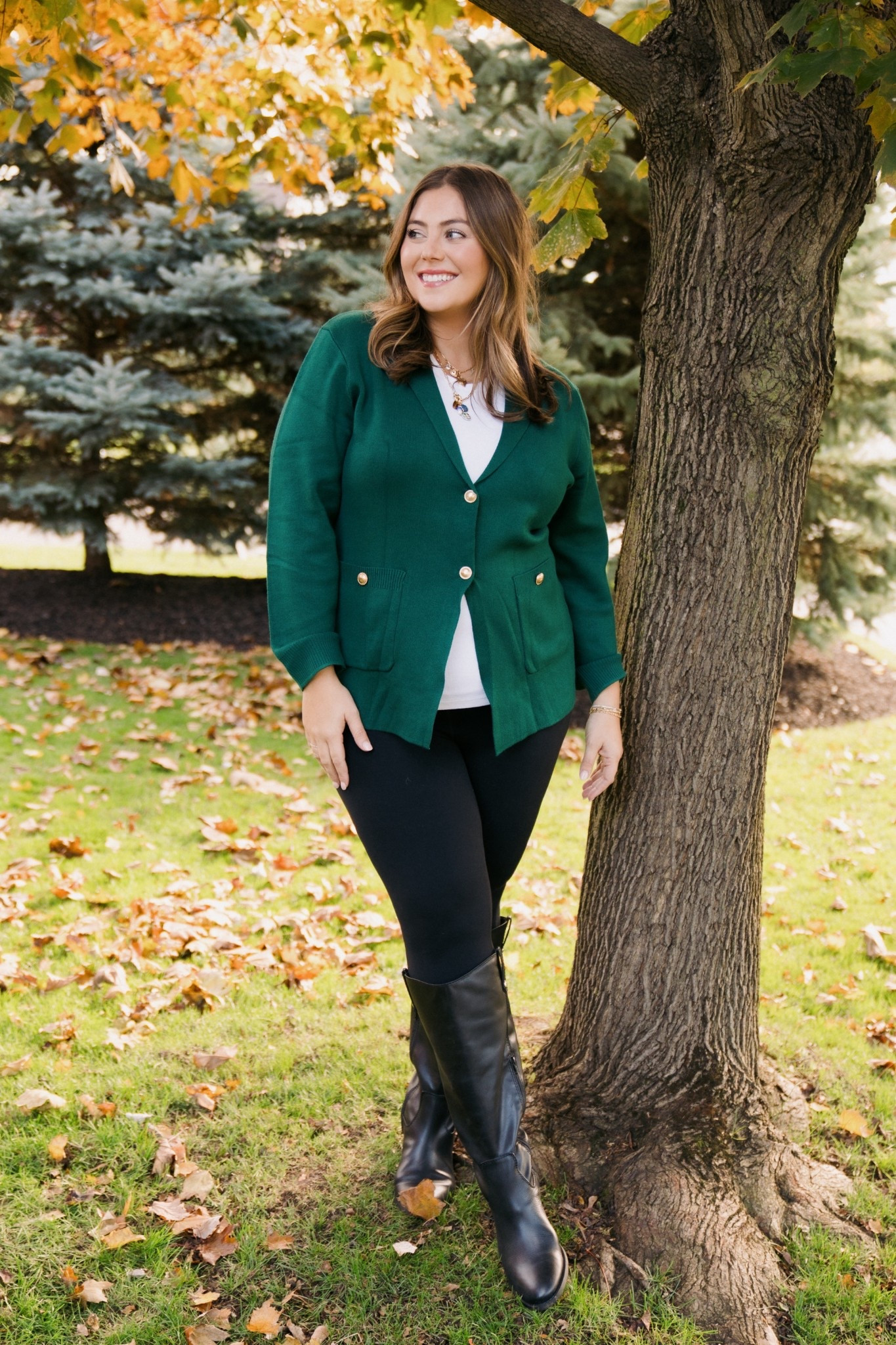 Elevated Comfortable holiday outfit! Wearing size XXL in cardigan, XXL tall in shirt, and 1X in leggings. 

#LTKPlusSize #LTKootd #LTKSaleAlert