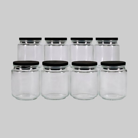 8ct Mini Jars with Black Lid - Bullseye&#39;s Playground&#8482; | Target