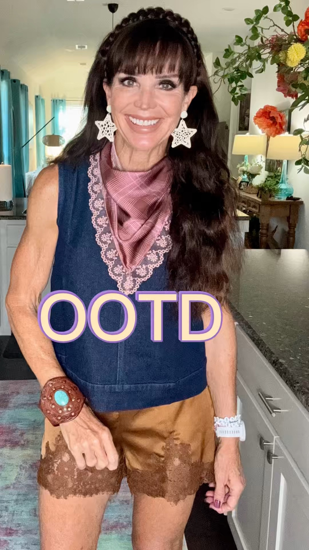 How I’m doing fall when it’s 103 degrees out! Y’all this scarf though!!  So cute!  I got it in polka do too!!

#LTKxWalmart #LTKootd #LTKOver40