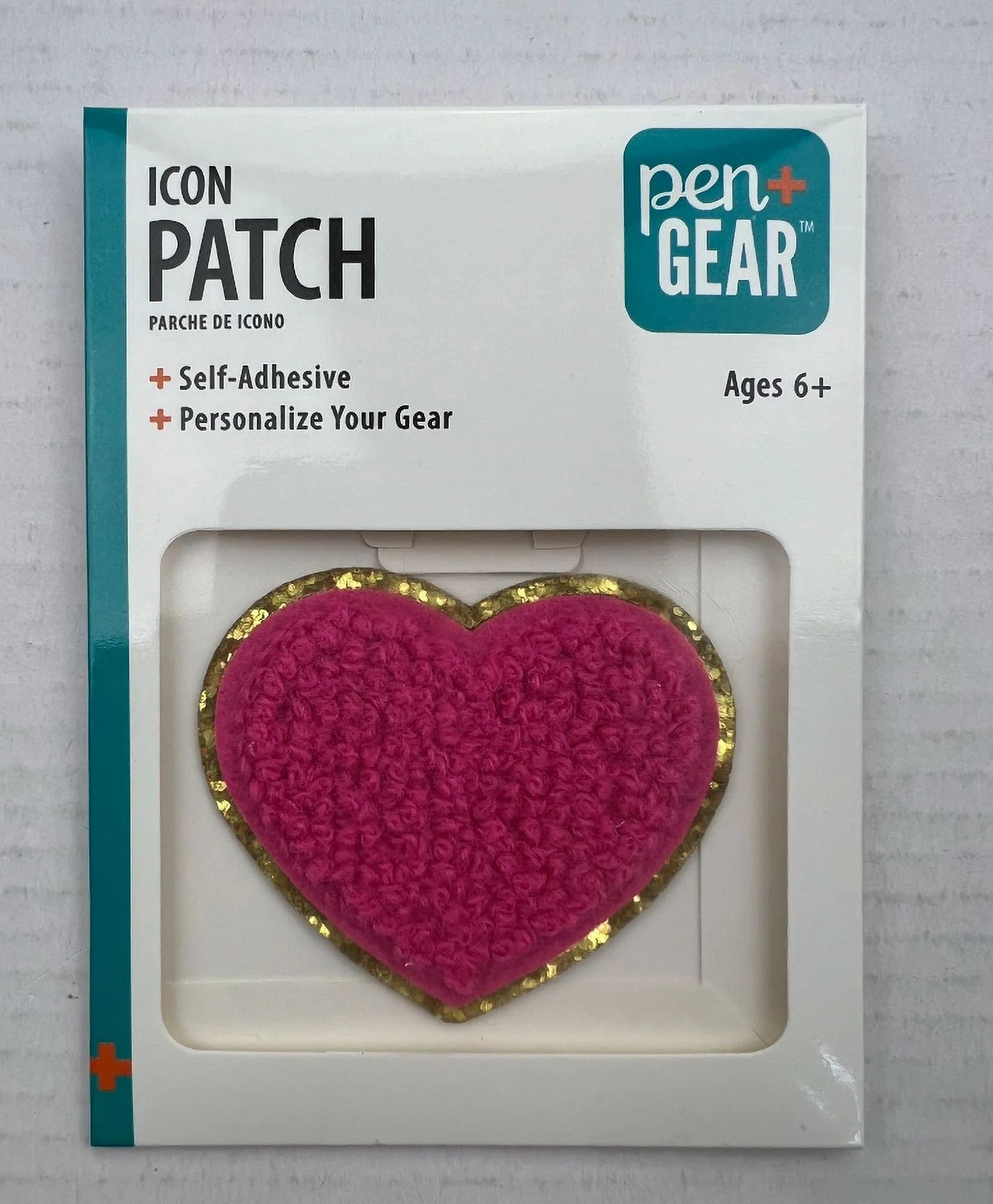 Pen+Gear Icon Patch Sticker 'Heart' Pink, Chenille | Walmart (US)