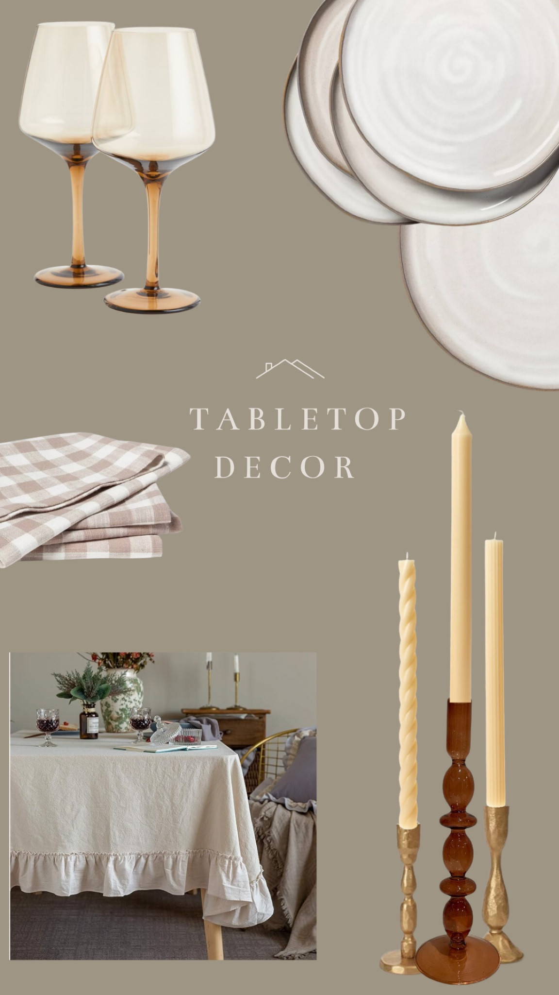 Absolutely SWOONING over this ruffle trim tablecloth from AMAZON! Shop the whole look! Happy Holidays! 🤎