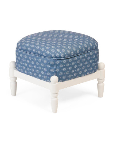 17in Block Print Storage Cocktail Ottoman | TJ Maxx