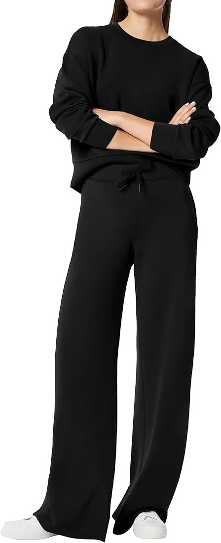 SuperPrity Womens 2 Piece Outfits Sweatsuit Set Sweatshirt Wide Leg Sweatpants Tracksuit Matching... | Amazon (US)