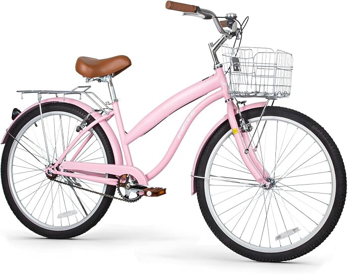 WEIZE Beach Cruiser Bike, 24 & 26 inch Commuter Bicycle for Adult Men and Women,High-Carbon Steel... | Amazon (US)