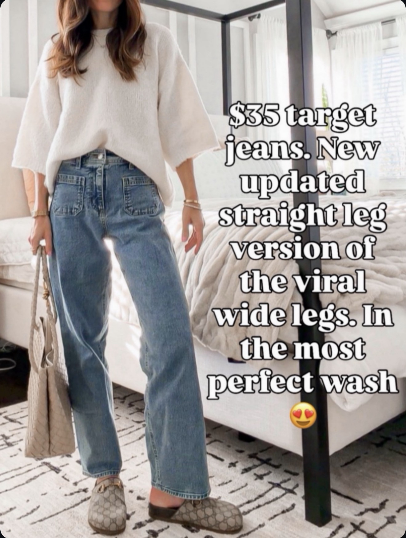 $35 Target jeans 🙌 updated straight leg version of the viral wide legs in the perfect wash 🔗⬇️

#LTKOver40 #LTKSeasonal