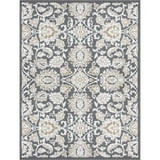 Mainstays Damask Charcoal, Indoor Area Rug, 4'11" x 6'6" | Walmart (US)
