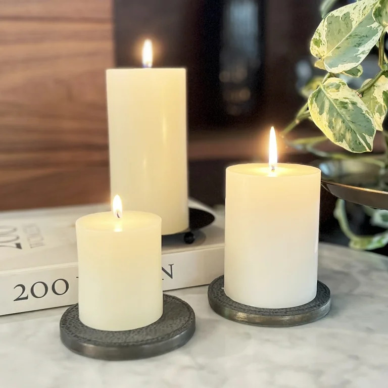 Mainstays Single Wick 3" x 6" Pillar Candle, Unscented, Ivory | Walmart (US)