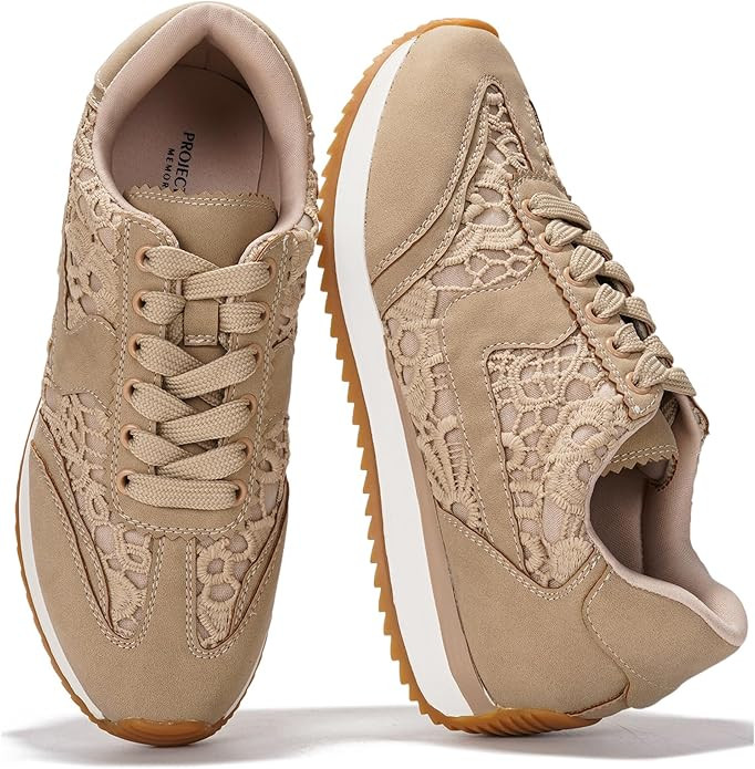 Project Cloud Sneakers for Women – Lightweight Lace-Up Shoes for Women with Memory Foam Insoles... | Amazon (US)