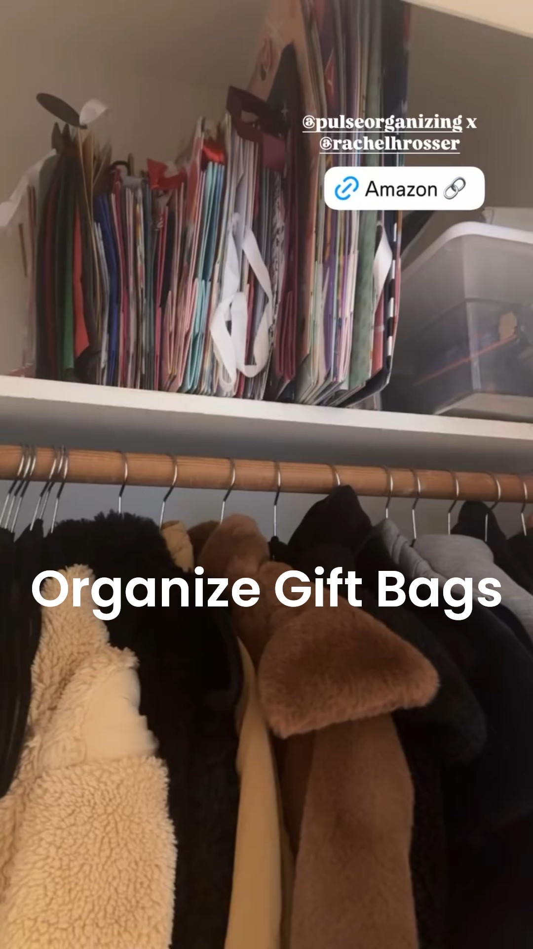 The best way to easily organize all those gift bags! I did them by size, but you could organize by theme or color! Magazine holder for easy gift bag storage!

#LTKFindsUnder50 #LTKSeasonal #LTKHome