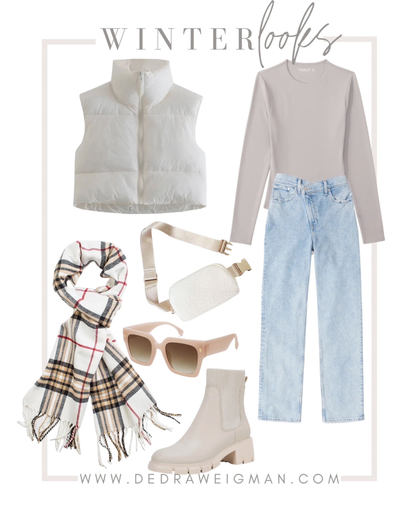 Winter look inspiration! Loving these jeans paired with a bodysuit & cropped puffer vest. These Chelsea boots are a great staple to have in your closet.

#winteroutfit #jeans #boots #puffervest 

#LTKunder100 #LTKSeasonal #LTKFind