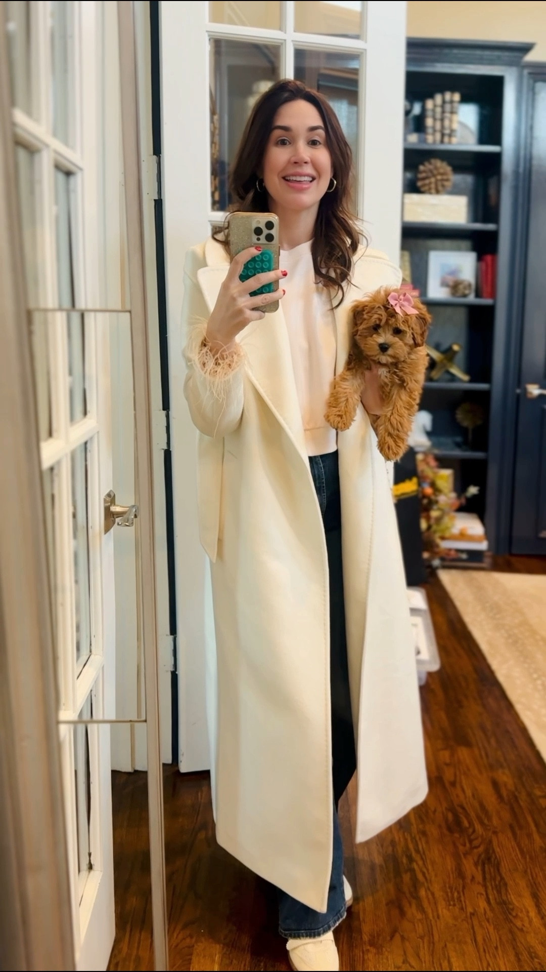 The easiest winter outfit: jeans, sweatshirt, comfy tennis shoes, and a gorgeous coat thrown on top! 

My coat is from Nordstrom but unfortunately sold out. ASOS has a budget version currently on sale though and Tuckernuck has a beautiful fur collared one that is stunning. 

These jeans are my newest pair from mother denim. The fit is great. Just a hint of stretch, high rise, and a wide leg that looks more tailored than trendy. 

My new Target sneaks also deserve a shoutout. They are insanely and I mean INSANELY comfortable. Maybe they look like grandma shoes, maybe they don’t, but I’ll definitely be rocking them all spring! 😍

#LTKmomlife #LTKootd #LTKOver40
