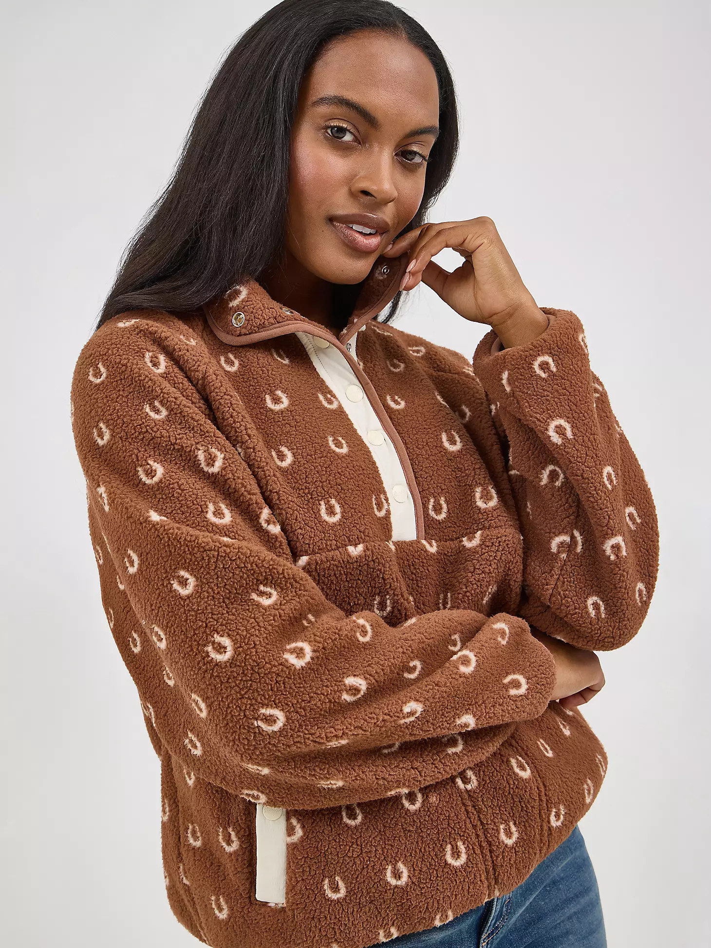 Women's Wrangler Retro® Half-Snap Sherpa Pullover | Wrangler