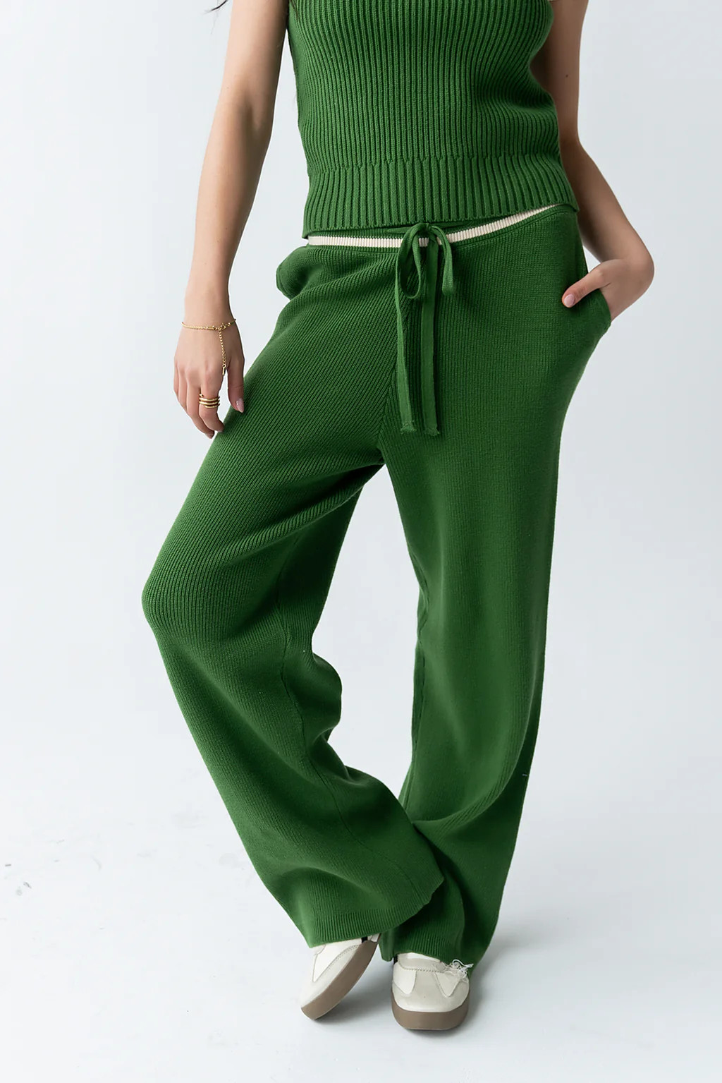 Brea Striped Pants in Green | Böhme US