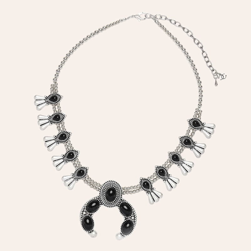 Cowgirl Confetti Roam Wild Silver & Black Squash Blossom Necklace | Cavender's