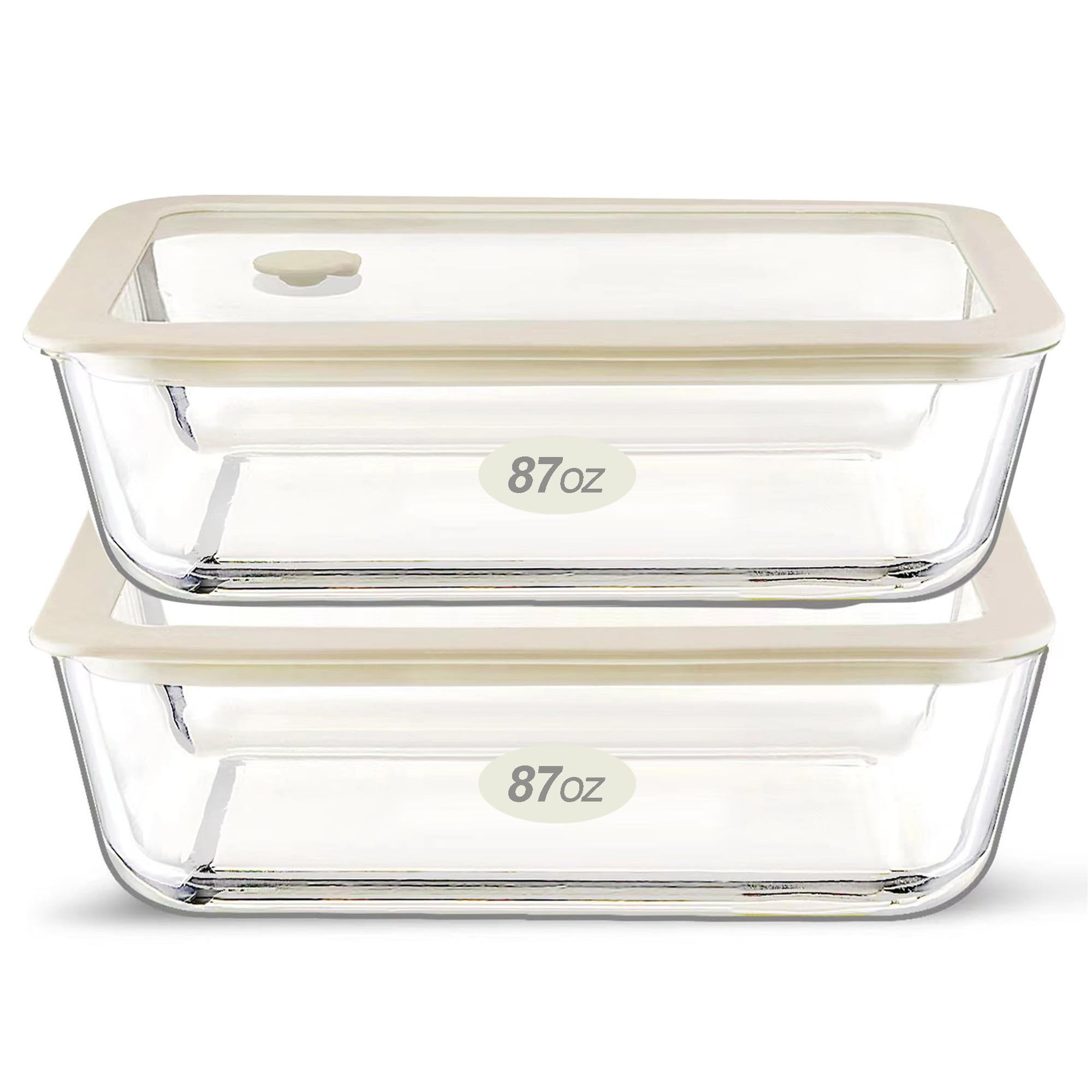 Urban Green Glass Food Container Set with Glass Lid, Large Meal Prep Container Set, Airtight Food... | Amazon (US)