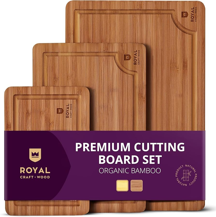 ROYAL CRAFT WOOD Wooden Cutting Boards for Kitchen Meal Prep & Serving - Bamboo Wood Serving Boar... | Amazon (US)