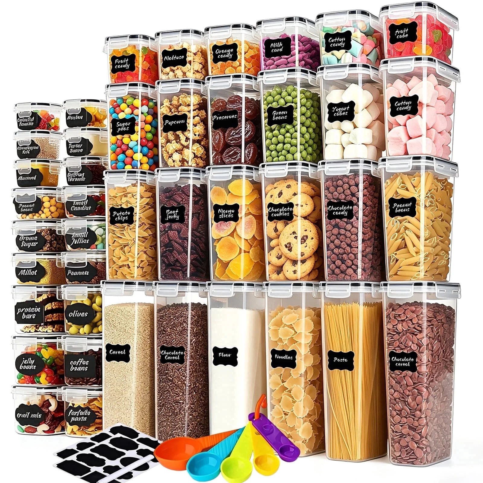stusgo 42 Pcs Airtight Food Storage Containers Set with Lids, BPA Free Clear Pantry Canister for ... | Walmart (US)