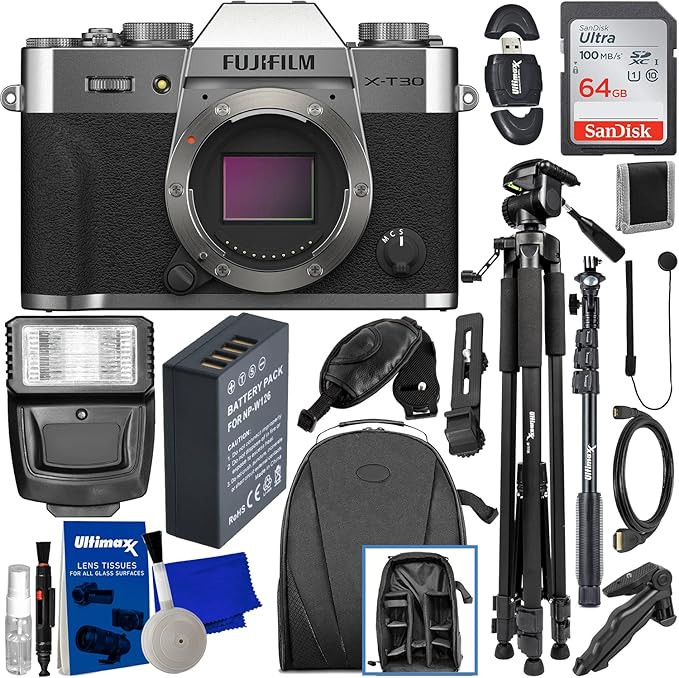 FUJIFILM X-T30 II Mirrorless Camera (Silver - Body Only) + SanDisk 64GB Ultra SDXC, Spare Battery... | Amazon (US)