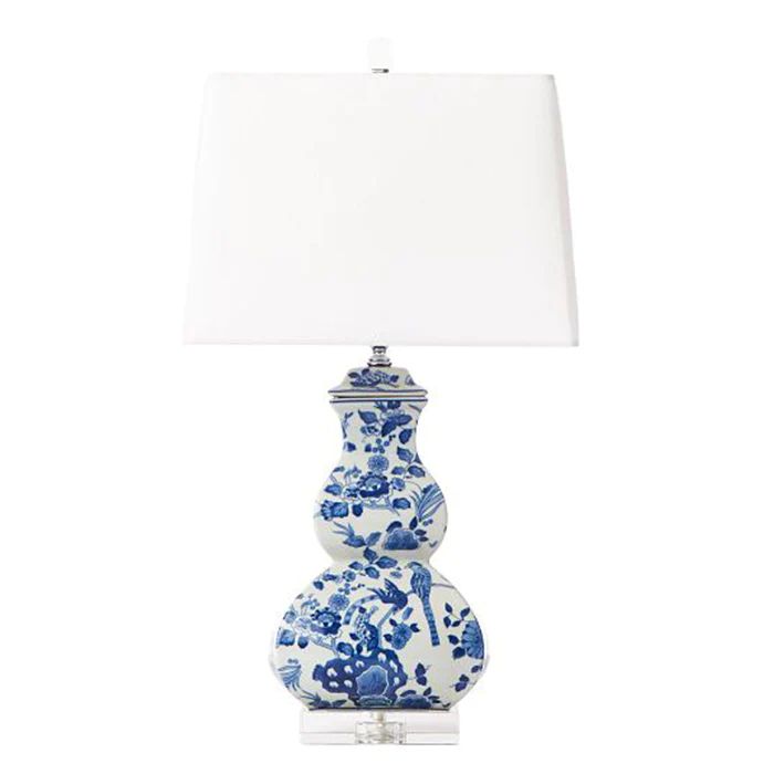 Square Gourd Lamp in Blue & White | Caitlin Wilson Design