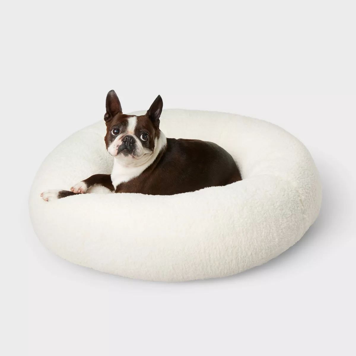 Round Faux Shearling Dog Bolster Bed - Wondershop™ Cream | Target