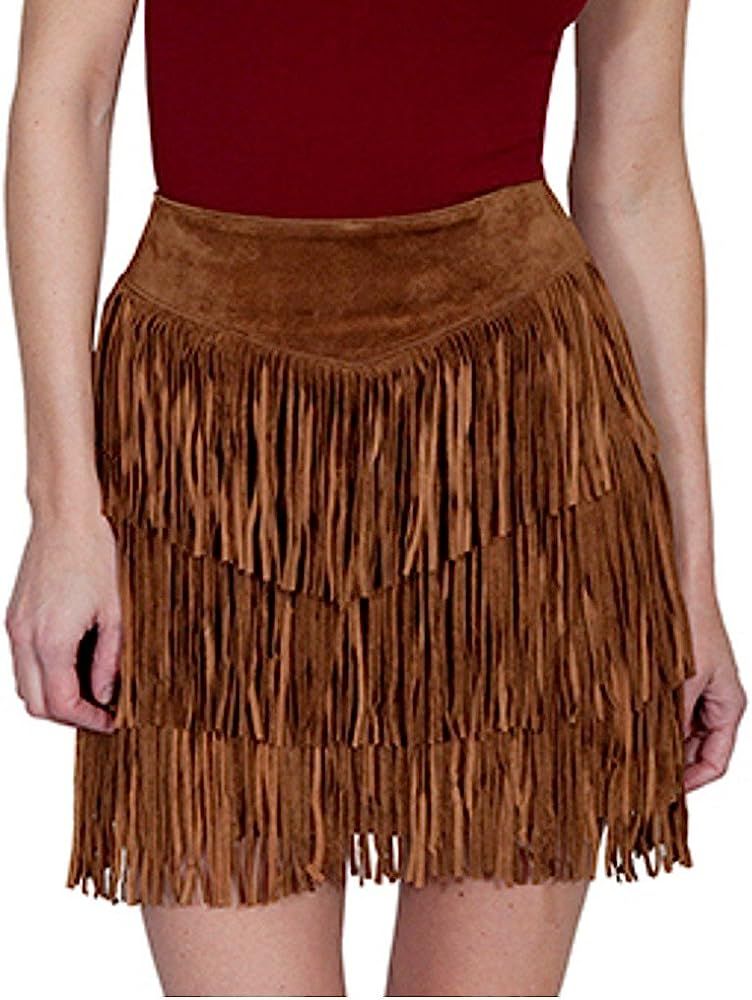Scully Women's Fringe Tiered Suede Mini Skirt | Amazon (US)