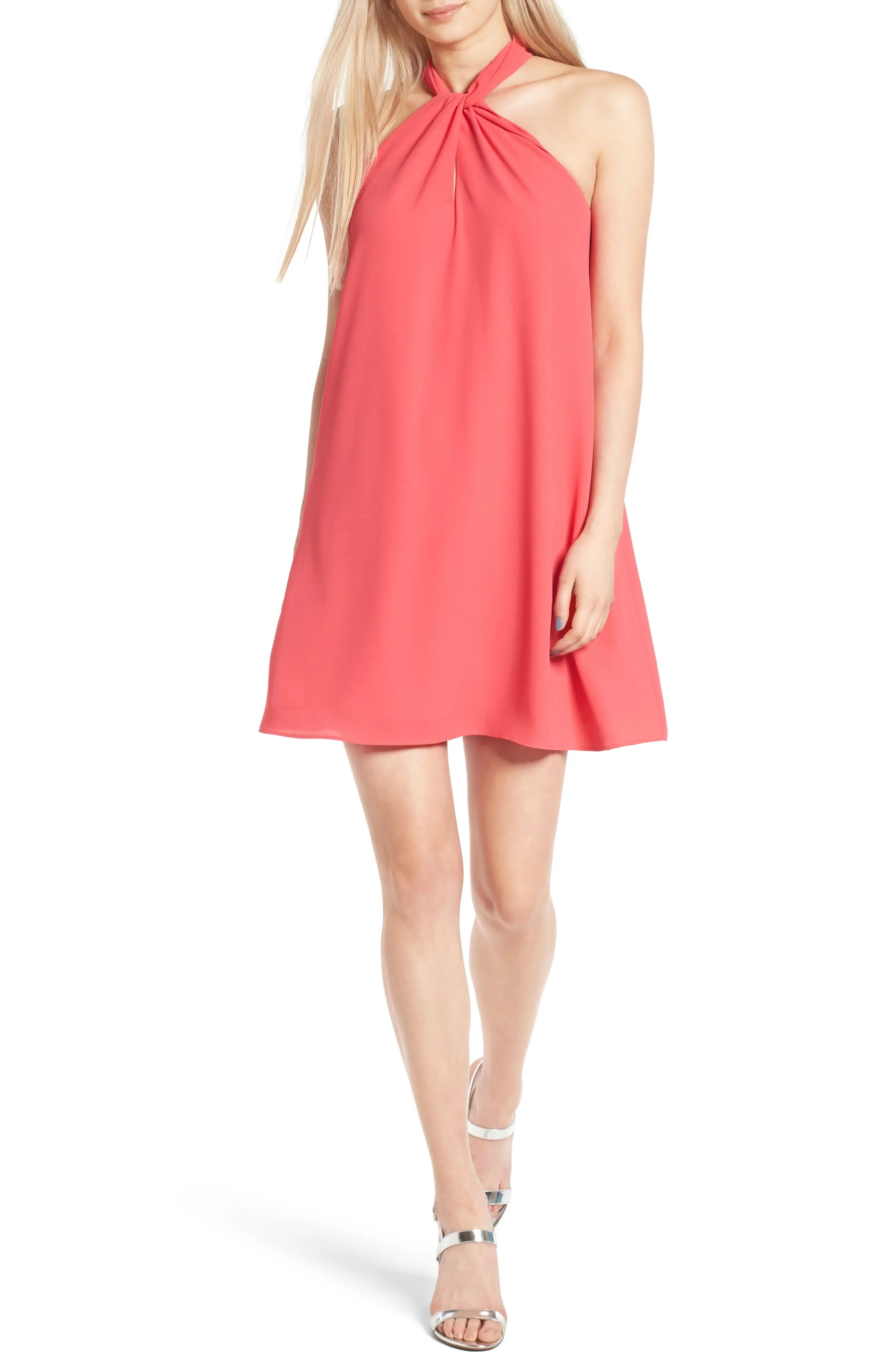Knotted High Neck Shift Dress | Nordstrom