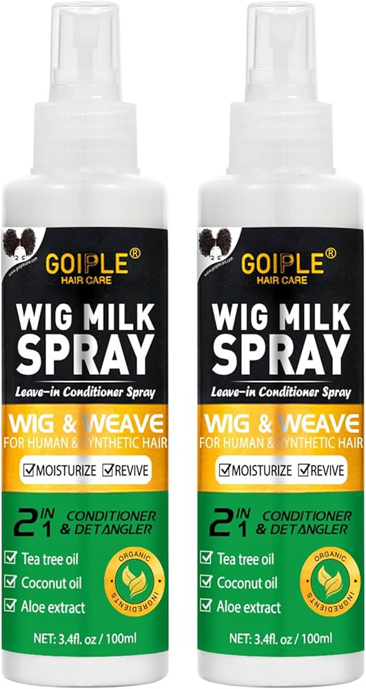 2PCS Wig Milk Spray for Synthetic Hair, Leave-In Conditioner Wig Detangler Spray for Human Wigs, ... | Amazon (US)