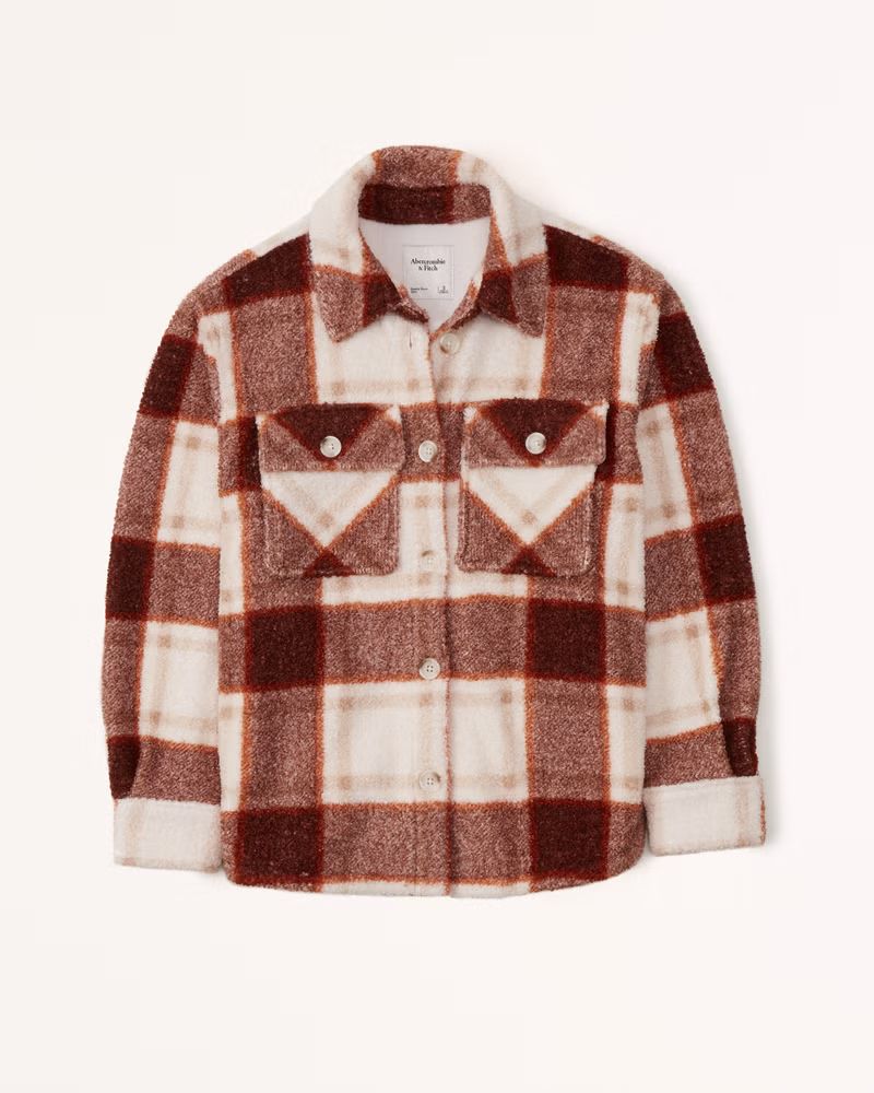 Women's Sherpa Shirt Jacket | Women's New Arrivals | Abercrombie.com | Abercrombie & Fitch (US)